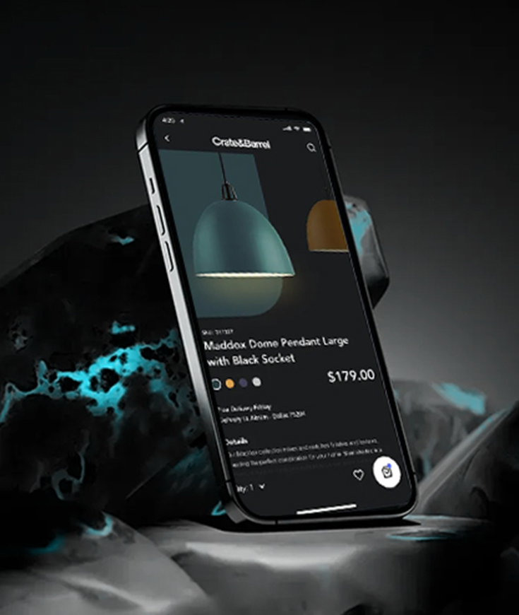 Crate & Barrel — Dark Mobile App Concept Portfolio